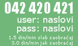 042 420 421 user: naslovi pass: naslovi